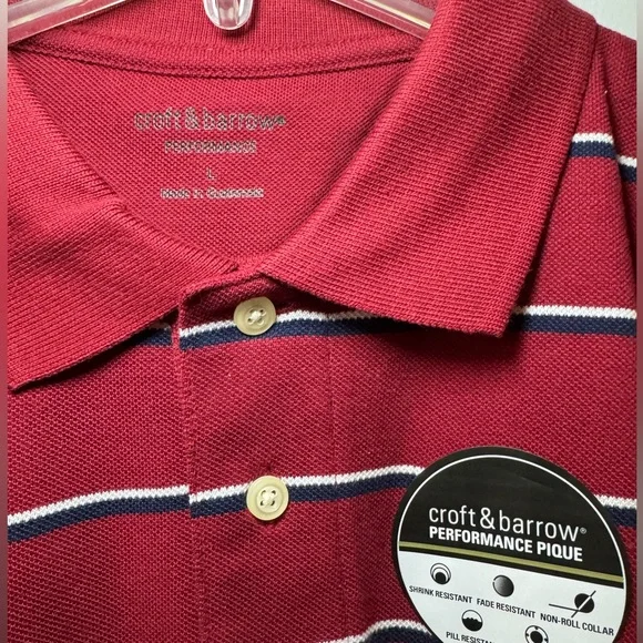 NWT Lot of Men’s Short Sleeve Polo Shirts Size Large Blue, Red, Grey, Beige - Picture 11 of 13